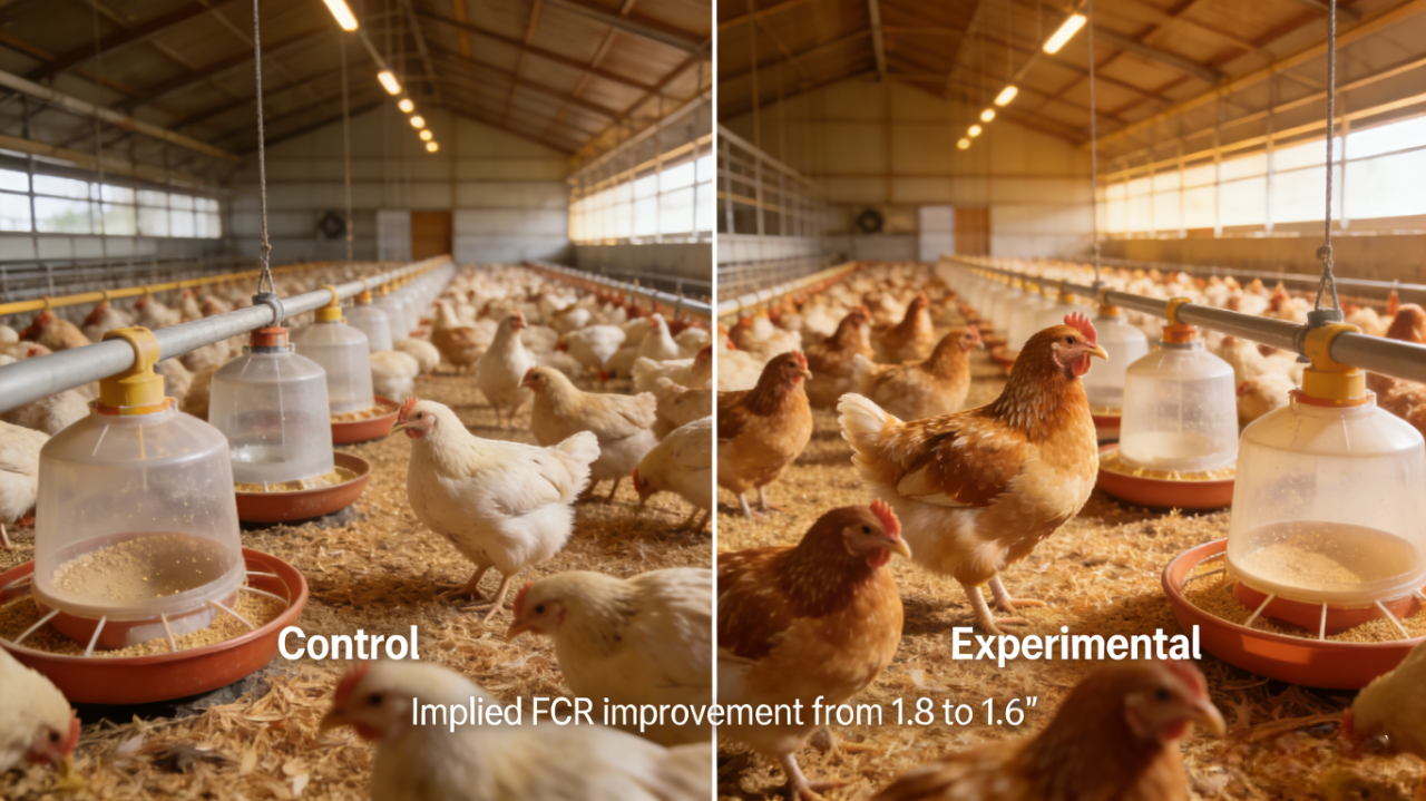 白肉雞生長與FCR對比